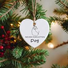1 szt./5 szt. NIGDY NIE ZAPOMNIANA ozdoba pamiątkowa dla psa, ceramiczna dekoracja pamiątkowa dla zwierzaka, ozdoba w kształcie serca, prezent dla zwierzaka na pierwsze Boże Narodzenie dla psa,