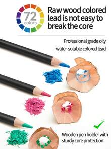 1pc 72/48/36 Colors Oil-Based/Water-Soluble Colored Pencils Set, Art Supplies For Painting, Sketching, Coloring