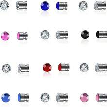 12 Pcs Stainless Steel Magnetic Ear Stud Earrings Set Colorful 3mm Non Piercing Nose Lip Rings Women Men Jewelry - F - 查看 2