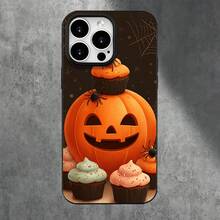 Fundas protectoras y fundas protectoras de imitación para teléfono con orificios grandes y diseño de calabaza de Halloween, compatibles con las series 16 Pro, 16, 15 Pro, 14, 14 Plus, 14 Pro, 13, 13 Pro, 12 Pro y 11/11 Pro. Presenta Cumpleaños Y Celebraciones. - Negro - Ver 3