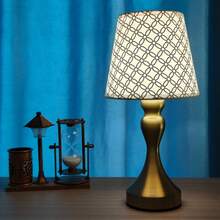 Vintage Floral Fabric Lamp With Energy-Saving LED, USB Powered - Metal Base, Warm Glow Suitable For Bedroom, Study Or Living Room Decor, Study Lighting | Vintage Style Lamp | Fabric Lampshade, Bedroom Desk Lamp