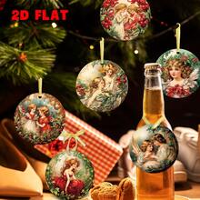 9pcs Acrylic Christmas Ornaments - Victorian Style Angel Festive Hanging Decor For Fireplace, Home & Garden, Round Christmas Tree Decorations, Holiday Party Gifts, Best For Christmas