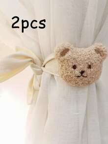 Home Decor Bear Tiebacks Curtain Grommets Clips Children's Room Hanging Curtain Brackets Tiebacks Rear Curtain Accessories Cartoon Bear Curtain Tiebacks Decorative Animal Shape Rope Fixed For Home Office Bedroom Living Room