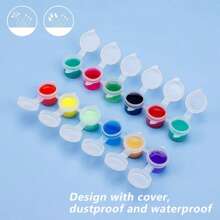 90-30pcs Mini Acrylic Paint Pot Set With Lids - 5/10/15 Strips, 3ml/0.1oz Containers For School Art Projects & Crafts Acrylic Painting Supplies Miniature Painting Supplies - Multicolor - View 3
