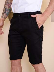 Bermuda de Sarja Masculina - Preto - Visão 2