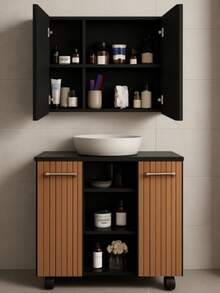 Bathroom Kit Premium Cabinet + Klein Mirror - Black - View 2