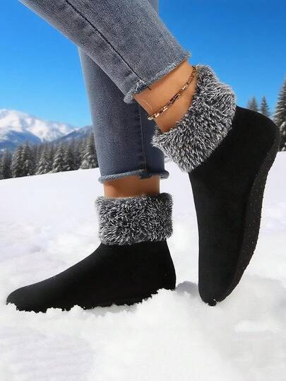 Adult Warm Sock Liners, Sports Leg Warmers That Can Be Paired With Shoes For Hiking, Skiing, Unisex Winter Thick Thermal Lined Non-Slip Tall Leg Warmers, Indoor Waterproof Leg Warmers, Size Runs Small