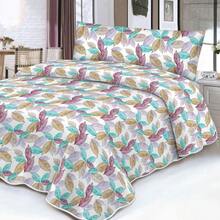Floral Print Bedding Set, 3-Piece Brushed Microfiber Sheet Set, Without Filling, Consisting Of A Flat Sheet, Fitted Sheet, And Pillowcase, Machine Washable, Bed Sizes 90/105/135/150/180/200 Cm, For King, Queen, And Single Beds - 多彩葉脈 - 查看 2