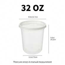 [48 Pieces] Food Storage Containers - 16 Ounces, 24 Ounces, 32 Ounces, Transparent Plastic Containers (With Lids), Suitable For Storing Salads, Soups, Three Meals A Day, Etc. | Stackable | Leak-Proof, Suitable For Microwave Ovens / Dishwashers, Very Suitable For Occasions Such As Halloween/Christmas Parties, Camping Trips, School Start-Up Parties, Etc. - 規格 - 查看 5