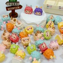 10 piezas de cuentas decorativas con forma de cabeza de conejo de colores tipo macarrón, decoraciones de resina con diseños lindos en varios colores, adecuadas para manualidades como llaveros DIY, cadenas para teléfonos móviles y cadenas para bolsos