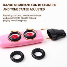 双膜卡祖笛 双孔卡祖笛 吉他伴侣卡祖笛 袖珍笛 成人卡祖笛 小乐器 - 彩色 - 查看 5