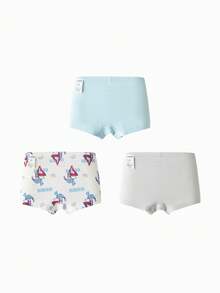 Balabala Boys Underwear 3 Packs - Anti-Bacterial Boxer Briefs - Blue-gray Tone - View 2