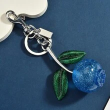 1 Pc New Fruit Creative Cute Blueberry Bag Keychain Cherry Pendant Cherry Pendant Cherry Pendant - 淺藍色 - 查看 2