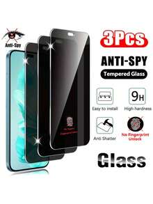 3 Pcs Privacy Anti-Spy Tempered Glass Screen Protector Compatible With Honor 400 Lite 200 Smart 70 90 Lite X6a X6b X6c X7 X7a X7b X7c X8 X8a X8b X5 X5b (No Support Fingerprint Unlock) Screen Protection Essentials, Applicable To Daily Shield, Office, Home Privacy Screen Protector Phone Screen Protector Phone Accessories Waterproof Shockproof Anti-Fall Scratch Resistant - Clear - View 1