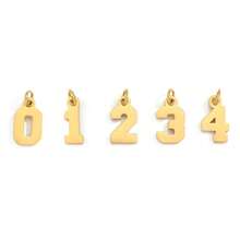 1 mặt dây chuyền số thép không gỉ tối giản, vòng tay, vòng cổ, bông tai, trang sức phụ kiện số may mắn tự làm, thích hợp để đeo hàng ngày và làm quà tặng - Vàng - Xem 2