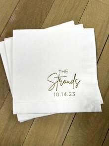 20/40/60/100 chiếc khăn ăn tùy chỉnh, khăn ăn cá nhân hóa, thích hợp cho kỷ niệm ngày cưới, các cặp đôi, quà tặng lãng mạn, khăn ăn dùng một lần cho đồ uống và tráng miệng, thích hợp để trang trí bàn tiệc cưới, tình yêu vĩnh cửu. - Phong cách 4 - Xem 4