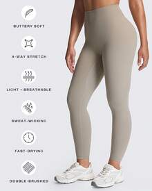 Aoxjox High Waisted Workout Leggings Women Tummy Control Buttery Soft Yoga Metamorph Deep V Pants 26 - Chồn - Xem 6