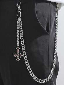 1 件朋克十字架吊坠裤链，适合男士，万圣节裤子配饰，送给男朋友的礼物