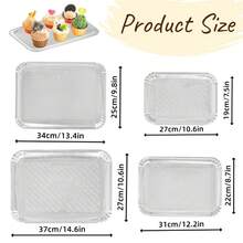 10pcs Disposable Silver Paper Trays, Thickened Oil-Proof Rectangular Cake Boards, Reinforced Base, Suitable For Elegant Dessert Table Display, Cupcake Presentation, Birthday Parties, Weddings And More - Silver - View 6