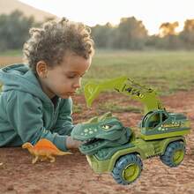 Camión transportador de dinosaurios - Blanco - Ver 2