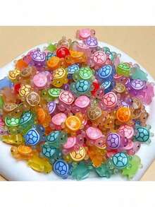 2025 新品 - 100 件/50 件/30 件/10 件夜光小乌龟模型玩具 - 夜光乌龟 - 桌面装饰物品 - 迷你乌龟玩具 - 针线活玩具、旅行玩具、教室减压玩具、迷你小玩意、沐浴玩具、圣诞文具、减压球、生日礼物、圣诞礼物、万圣节礼物、完美礼物、礼品 - 彩色 - 查看 9