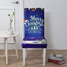 1/4/6/100pcs Christmas Print Stretch Dining Chair Covers, Cartoon Holiday Decor Dust-Proof Full Chair Slipcovers - Multicolor - View 8
