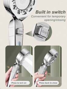 25 Spray Modes Modern Wall Mounted Shower Head, No Electric Needed, High Pressure Handheld Shower Head, Suitable For Bathroom, Home Bathroom Hot Water Shower, Rain Shower Faucet