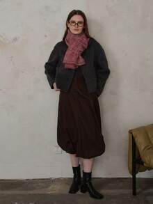 1pc Women's Asymmetric Wool Blend Scarf, & Unique, Suitable For Outings, Commuting, Autumn/Winter