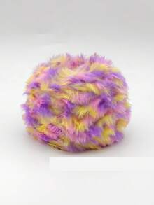 2/1pc 100g 钩针纱，彩虹混纺，奢华柔软人造毛皮纱球，羊毛纱，粗羊毛仿貂毛花式纱，粗羊毛手工编织纱，柔软纱 DIY 钩针编织纱线，用于衣服、圣诞帽