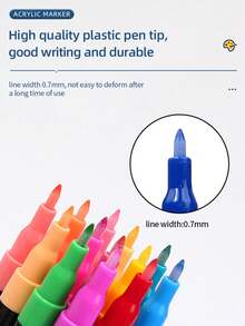 1pc 260 Colors Acrylic Marker Pens, Thin Tip, Waterproof, Odorless, Stackable, Art Brush, Suitable For Colored Pencil Markers, Painting Stationery, School Supplies, For Artists Painting Brush, Used For Making Christmas, Thanksgiving, New Year Gifts, Easter Eggs, Holiday Gifts, Card Making, Metal, Ceramic, Wine Glass, Halloween Decoration Graffiti Pens