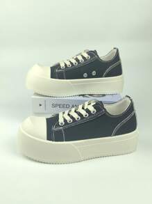 DareSee 新款黑色系带平底女鞋，适合派对、日常穿着，休闲时尚，运动鞋，户外舒适百搭，情侣鞋，圣诞礼物