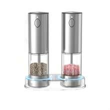 Electric Salt And Pepper Grinder, One Handed Operation With LED Light, Adjustable Thickness, C-Type Fast Charging Including USB Charging Cable, Black 70ml - Multicolor - View 13