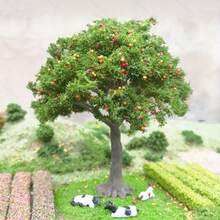 1/3 件 4-6 英寸人造果树模型微型农场微景观装饰乡村 DIY 火车沙箱立体模型场景，娃娃屋配件 - As shown in the figure - 查看 3