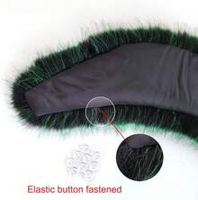 Fur Collar Cuffs Set Warm Fur Scarf Winter Women Fluffy Large Shawl Furry Scarves - 綠色套裝 - 查看 7