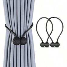 1pc Magnetic Curtain Tieback, Earphone-Shaped Window Curtain Buckle, No Drilling Curtain Holder