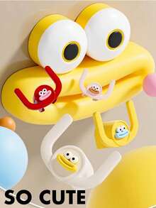 1/2/4 piezas Organizador de zapatillas de pared - Estante para zapatos ahorra espacio sin taladrar con 2 ganchos, diseño de boca de salchicha de dibujos animados que sostiene chanclas/sandalias/accesorios para el cabello, perfecto para baño/dormitorio/hogar/decoración de hotel. Debido a pequeñas diferencias de color entre diferentes lotes de producción