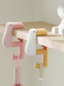 1pc Cute Thinking Duck Backpack Hook, Adjustable Student Desk Side Hook, Desk-Mounted Backpack Hanger With Anti-Scratch Pad, Suitable For Backpacks, Desks And Office Spaces - Multicolor - View 10