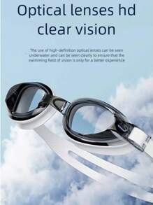 1 pezzo Occhialini da nuoto anti-appannamento e anti-acqua con montatura piccola, adatti per nuoto e immersioni, con custodia per il trasporto comodo