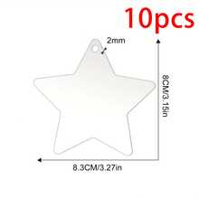 10pcs Clear Acrylic Christmas Ornaments, Blank Acrylic Decoration For Carving DIY Projects And Art Crafts, Holiday Decoration Hanging Ornaments,Christmas Decor