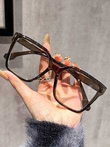 1-4 Pairs Women's Multi-Color Plastic Square Casual Classic Portable Transparent Glasses Set, Suitable For Back To School, Daily Life, Office, Reading, Fits Various Face Shapes, Can Be Used As Decoration - Clear - View 23