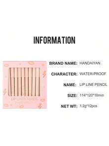 12 Color Matte Lip Liner Matte Mouth Lip Liner Suit Easy To Use Velvet Mist Face Lip Gloss Long Lasting Waterproof - 彩色 - 查看 8