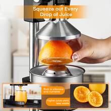 Manual Juicer Orange Juicer Squeezer, Cast Iron Lemon Squeezer, Commercial Citrus Juicer Hand Press For Orange, Lemon, Pomegranate, Grapefruit, Easy To Clean Citrus Squeezer With A Stainless Steel Cup - Black - View 2