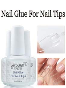 جل لاصق للأظافر 15مل، مناسب لملصقات الأظافر وأطراف الأظافر والأظافر الصناعية، لاصق قوي وطويل الأمد لأكثر من 28 يوم (يحتاج إلى تصلب بالأشعة فوق البنفسجية)، جل تمديد الأظافر الفائق - شفاف - مشاهدة 10