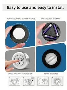 6/3/1pcs Round LED Touch Sensor Night Light - Dimmable, Wireless Stick-On Wall Lamp, Nursery Night Light, Holiday Decor Light, For Home Decor, Wall Decor, Kitchen Decor, Game Room Decor