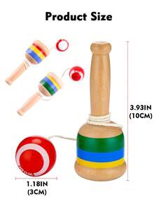 Holz Fangball, Becher- und Ballspiel, Becher Fangball Spielzeug, Mini Holzfangball Hand-Augen-Koordination Spielzeug, weiß und rot