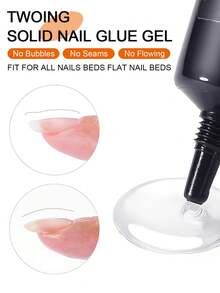 TWOING 5 Bottles Set Solid Nail Glue Gel – 3-In-1 Nail Adhesive For Press-On Nails, Nail Tips & Fake Nails, Super Strong, Long-Lasting, Easy To Use, Need UV-Cured - Clear - View 4