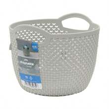 JVL Droplette Design Plastic Round Storage Basket , 3.3 Litre Kitchen Laundry Organiser - Default - View 1
