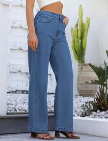 Jeans High Waisted Straight Leg Loose Jeanshalloween - Jeans Blue - View 6
