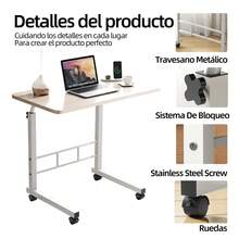 Escritorio Portátil, Mesa para Laptop, 60x40 cm, Mesa Auxiliar con Ruedas para Sala y Dormitorio,Escritorio para Computadora Portátil, Ideal para Sofá, Dormitorio u Oficina en Casa - Beis - Ver 4