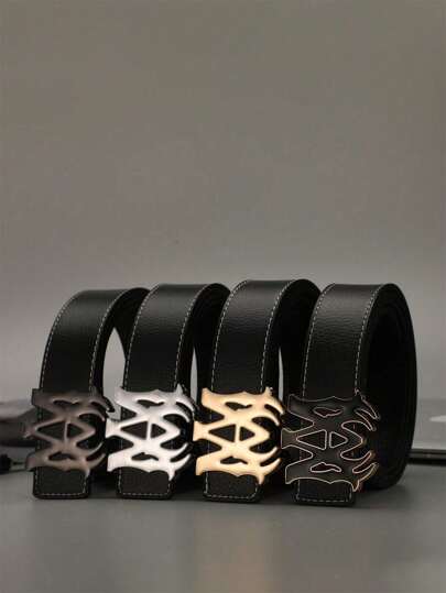 1 pezzo Cintura casual alla moda unisex con fibbia a M, design di nicchia retrò di alta qualità, cintura larga per uomo e donna, accessorio autunno-inverno, adatto per adolescenti, giovani, uomini, casual, all'aperto, atletica, vacanze, regali di laurea, compleanni, uso quotidiano